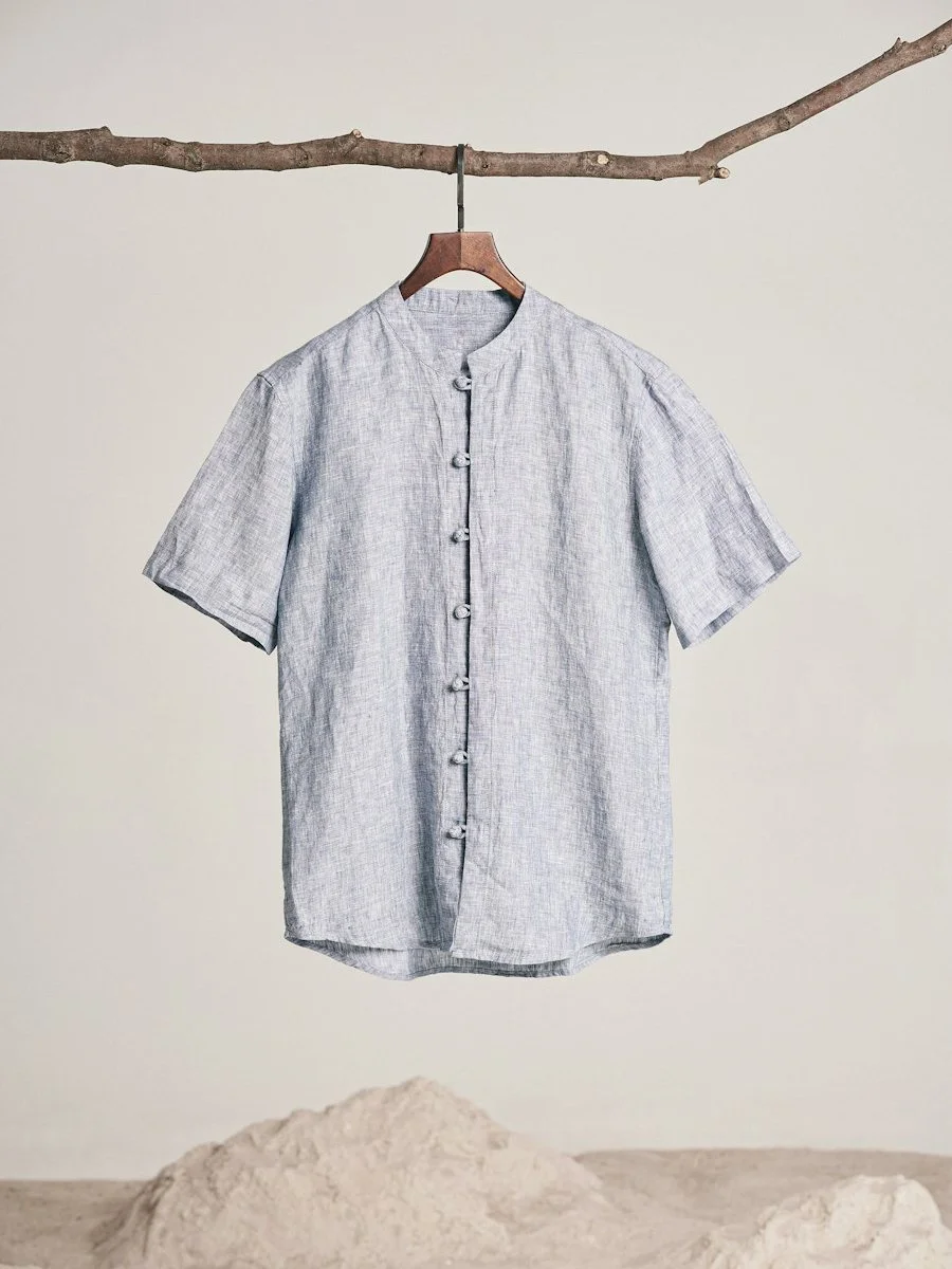 Camisa de lino manga corta
