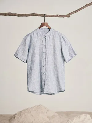 Camisa de lino manga corta