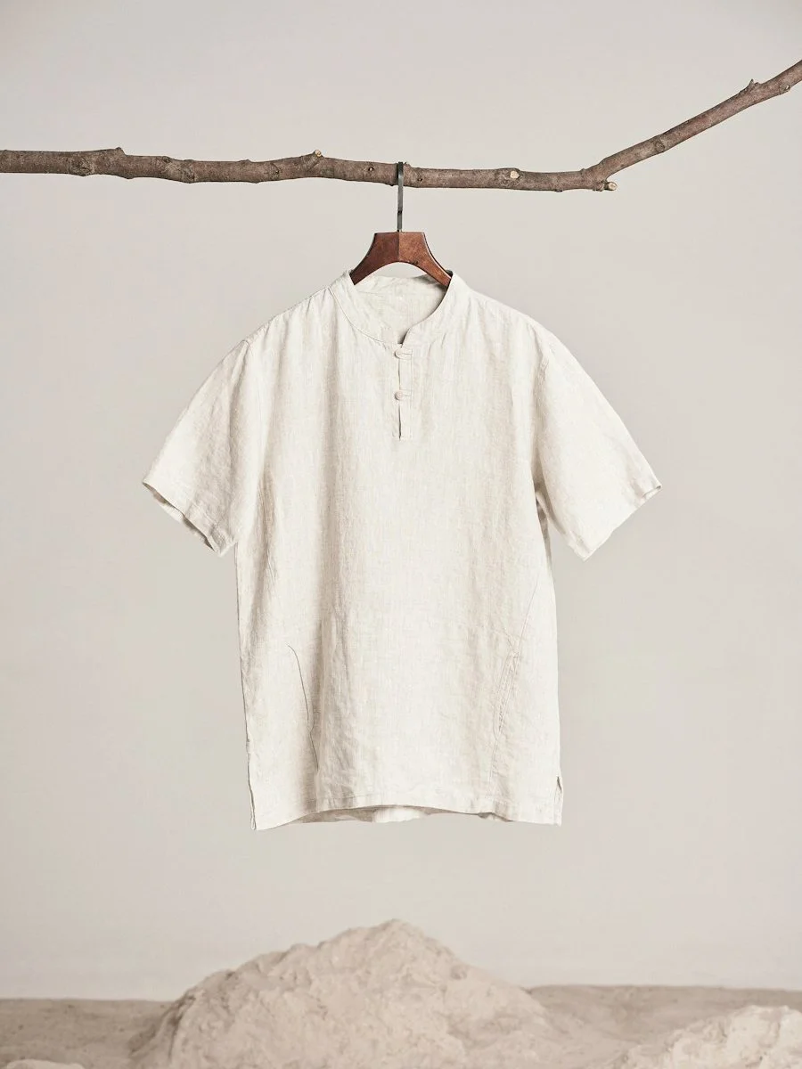 Camisa henley de lino