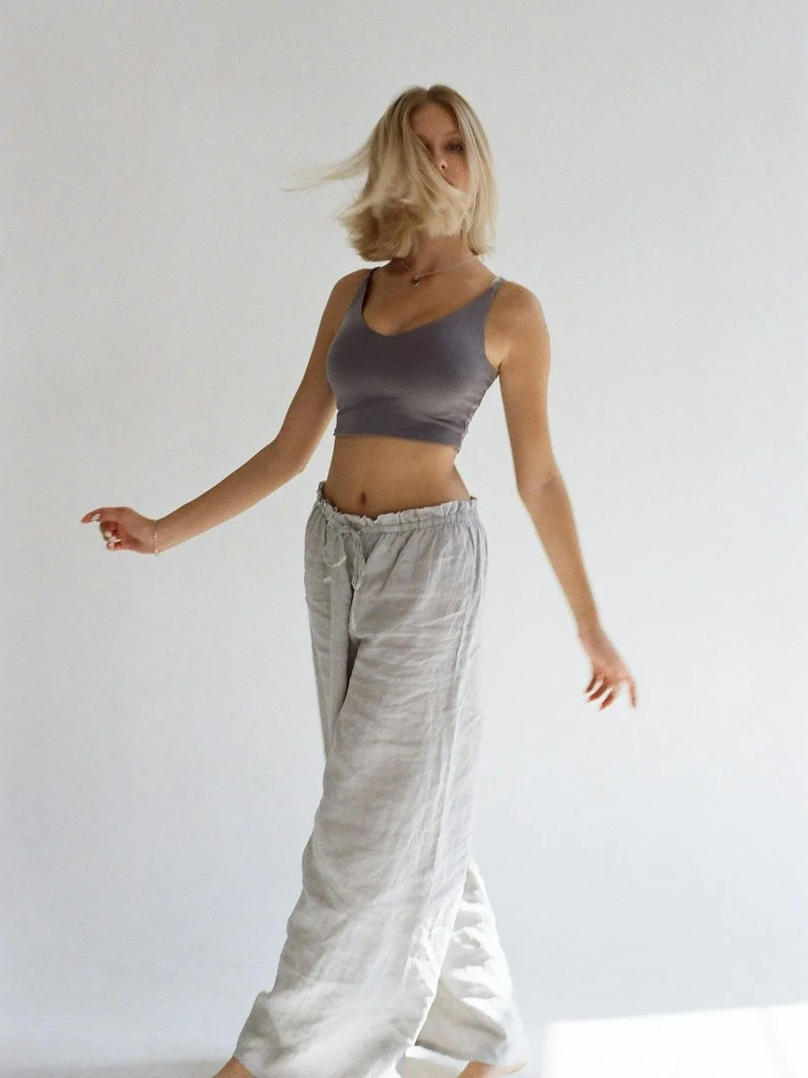 Pantalón ancho de lino
