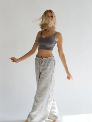 Pantalón ancho de lino